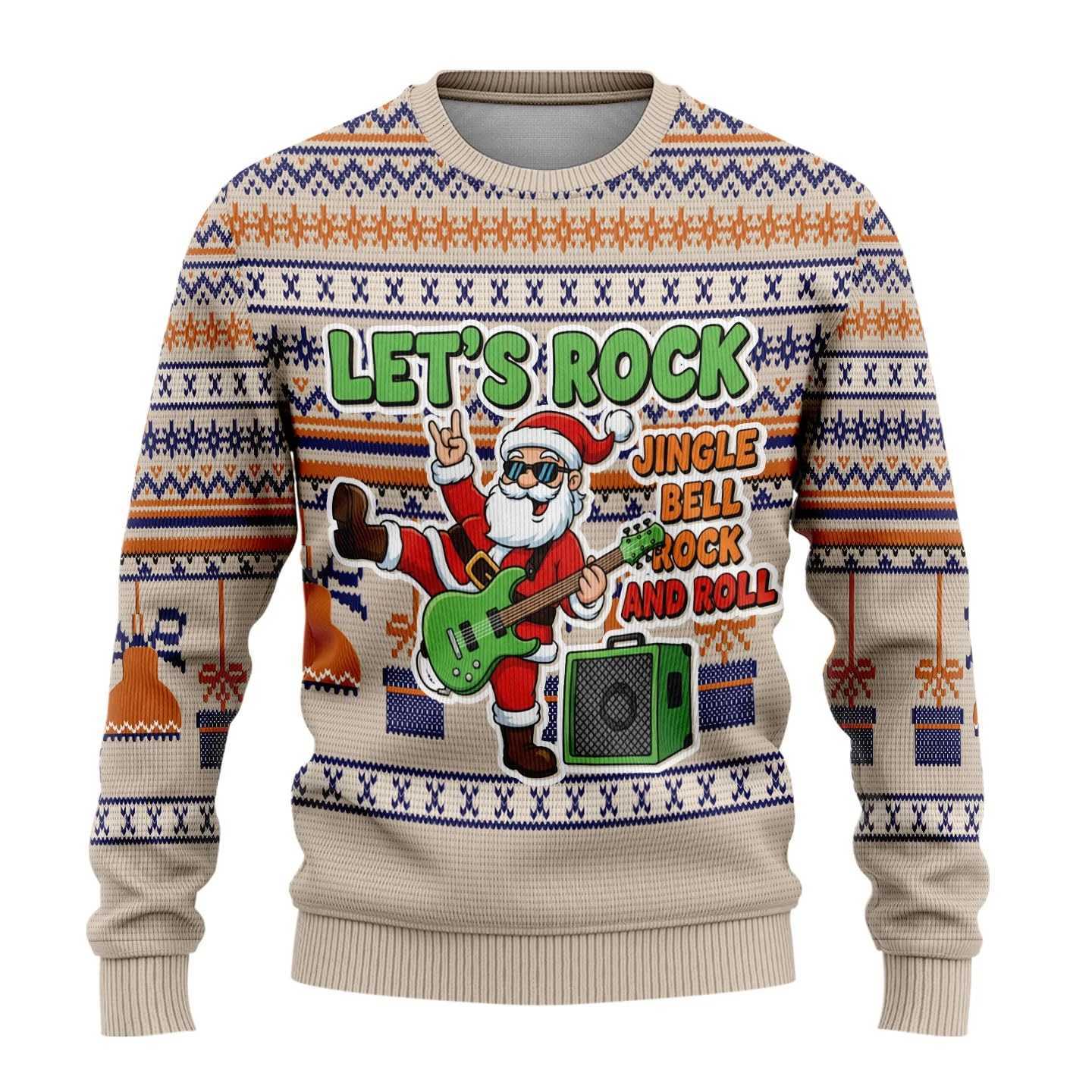 Women's Sweaters Punk Ugly Christmas Sweaters For Women Men Clothing Rock And Roll Mens Sweatshirt Holiday Sweater Harajuku Jumper Streetwear D