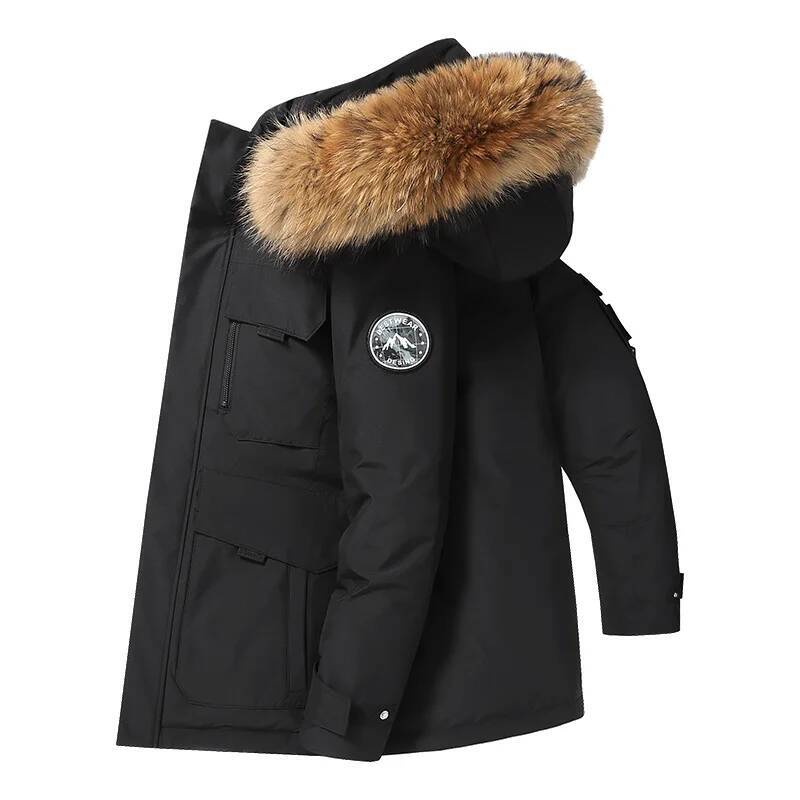NEW Fashion Parkas Male Casual Warm Jackets New Winter Mens Hooded Fur Collar Duck Down High Quality Waterproof Coats Luxury