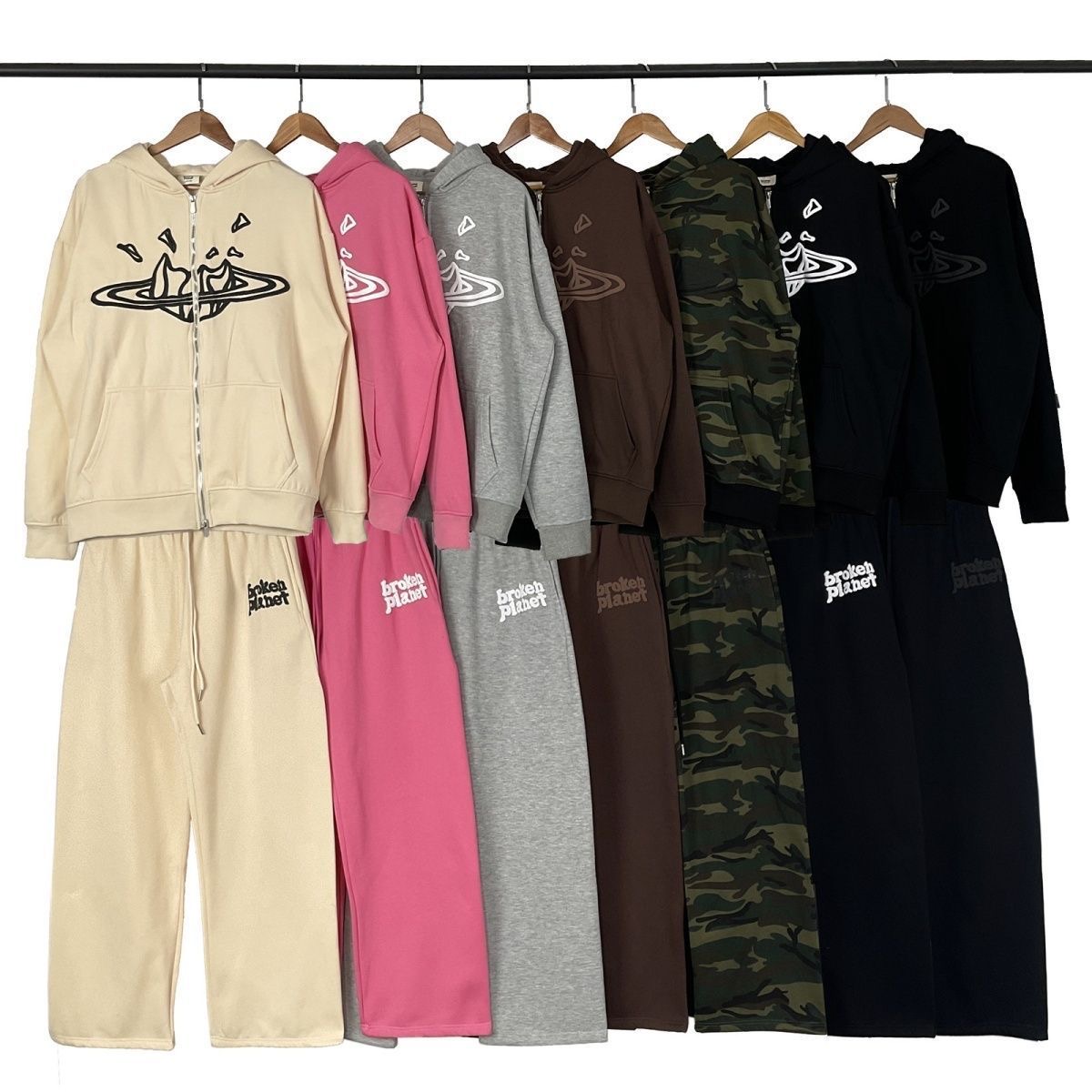 Unisex Designer 2 Piece Tracksuit Autumn Winter Letter Print Zip Up Hoodie And Loose Long Pants Men Women Casual Streetwear Sweat Suit Trendy Outfit