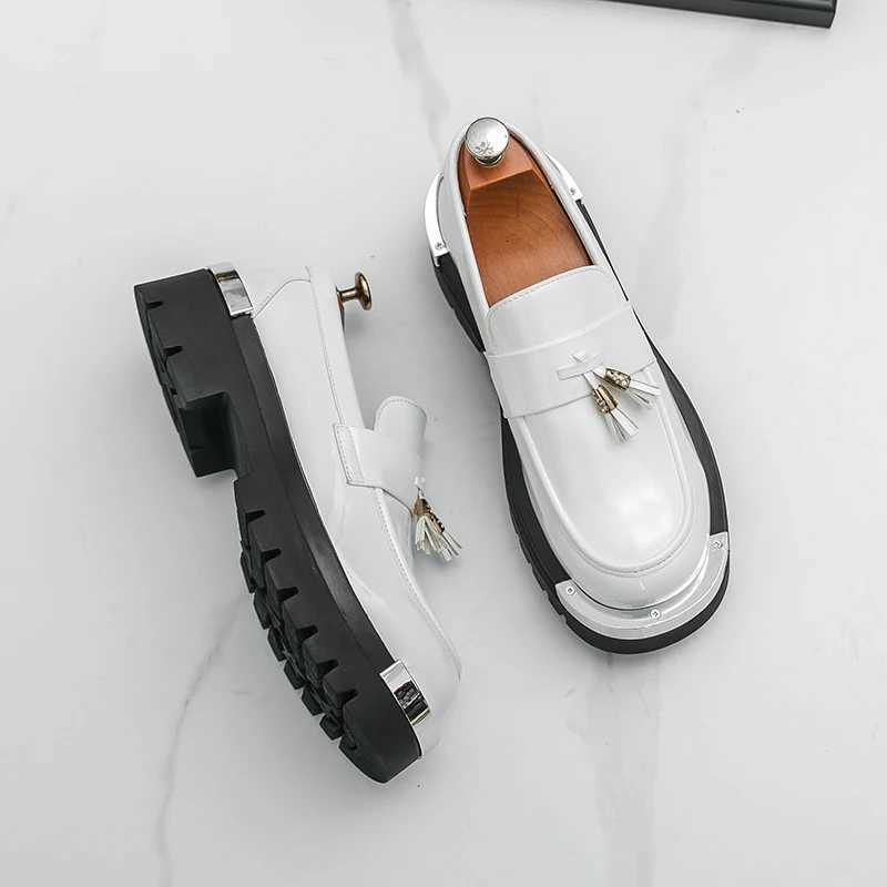 Dress Shoes Comfortable Fashion Casual Male Footwear Mens Thick Sole Tassels Loafers Classic Men for Wedding Shoes Leather Mens Casual Shoes X260923
