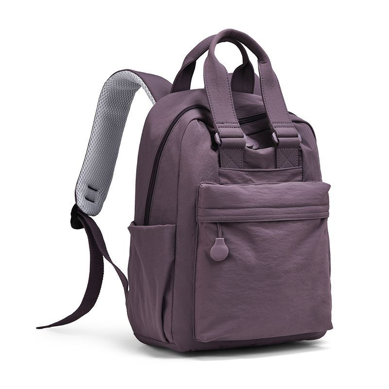 Women Nylon Casual Backpack Multi Pockets Lightweight Travel Daypack With Top Handle For Daily Use