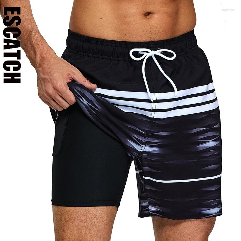 Summer Men Women Two-piece Quick-drying Sports Swimming Trunks Pockets Wearing Gym Beach As Shorts Daily Wear Street