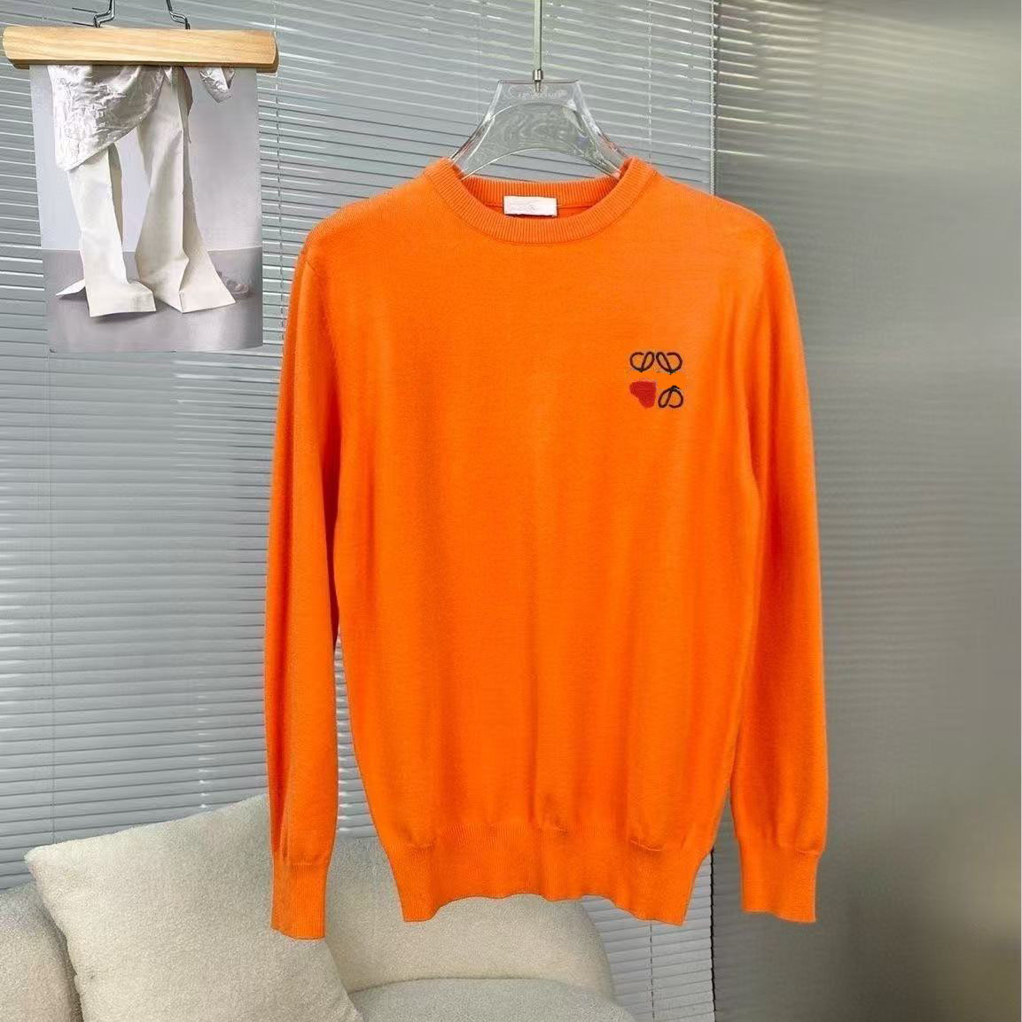 New winter semi-high collar men's embroidered sweater - high-end, stylish, trendy, versatile, slimming, and a must-have knitted woolen sweater