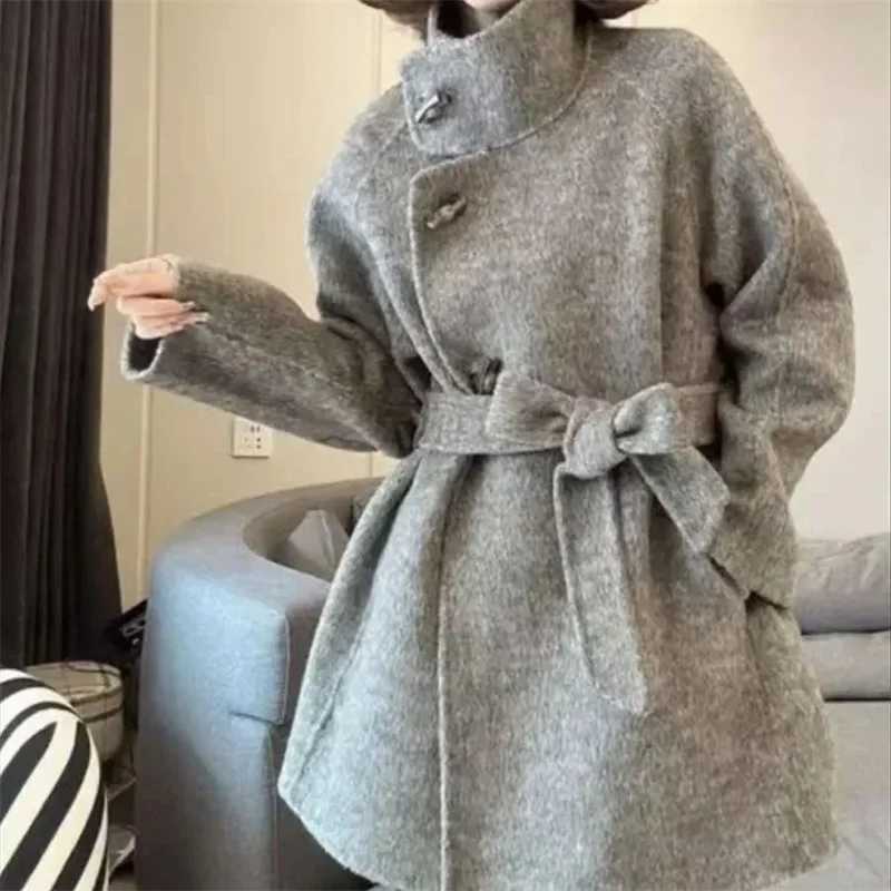Double-Sided Woolen Coat For Women In Autumn And Winter 2025 New Hepburn Style High-End Mid Length Jacket S2609232Z5P