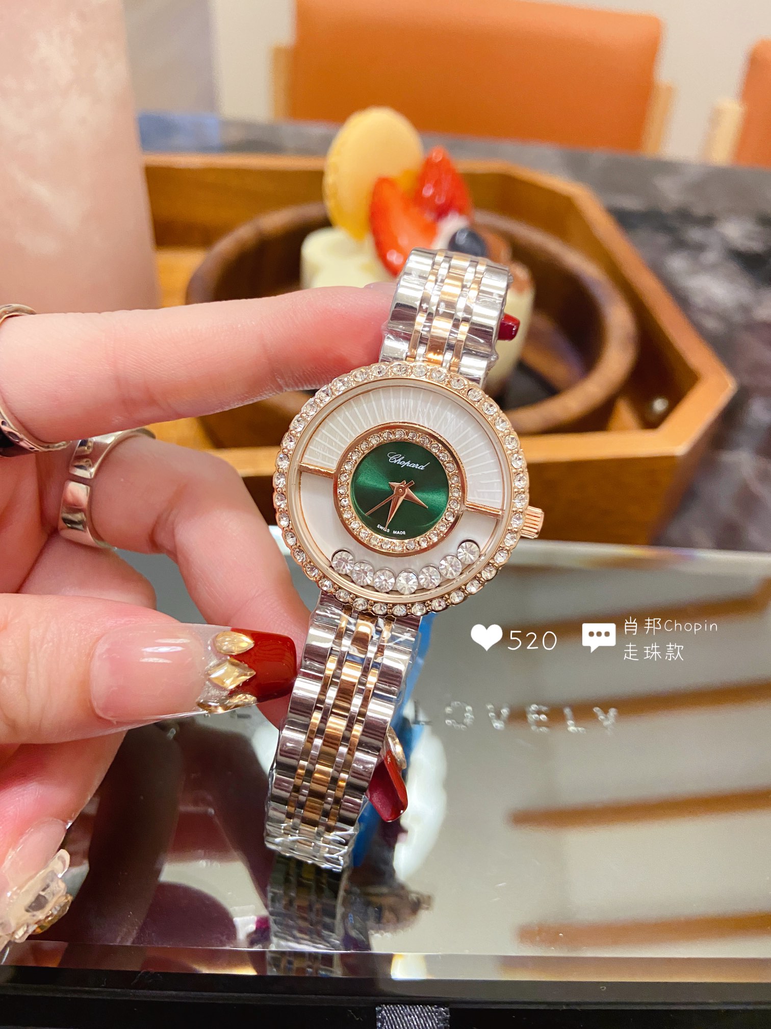 Women CHOPARDity HAPPY SPORT designer Quartz movement Diamond encrusted Watch High Quality Automatic watches women's precious stone wristwatche