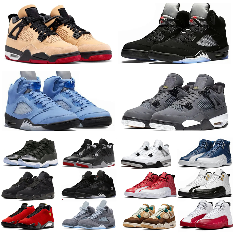 Womens Mens Retro 4s 5s 12s Basketball Shoes Casual Shoes High Top Sports Sneakers Padded Support Durable Outsole Outdoor Walking Trainers