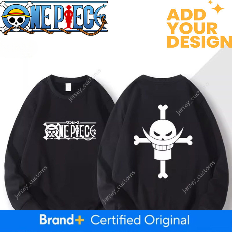 Sudadera con cuello redondo de One Piece Whitebeard Justice Colaboración con Luffy Tienda oficial Camiseta con capa base fina y forro polar
