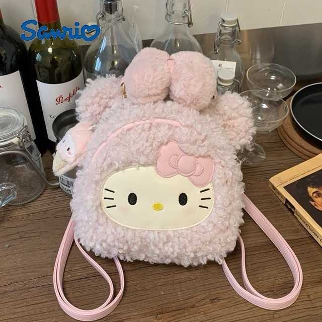Sanrio Backpacks Korean-style cartoon cute plush Hello Kitty backpack for women niche design fashionable and versatile mini backpack L2609237L6G