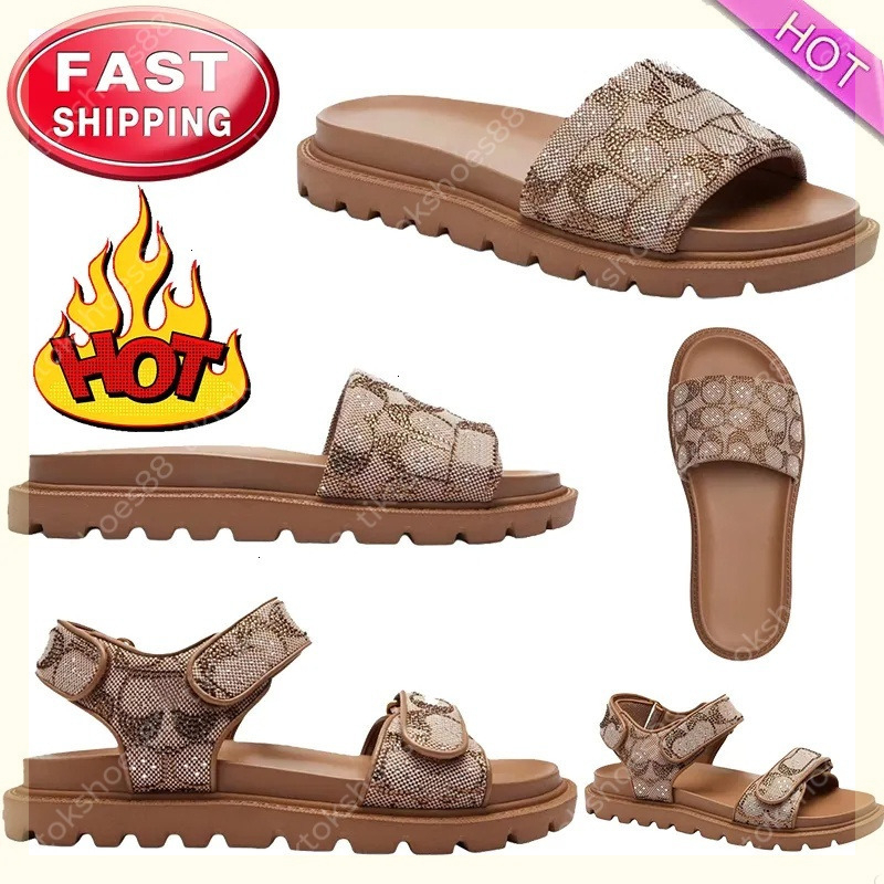 designer Cococs Slides BRYNN Logo-Plaque Flats mules Sandal Summer Beach Slide Luxury Womens Sandals Outdoor Platform Slippers Women Designer Slippe