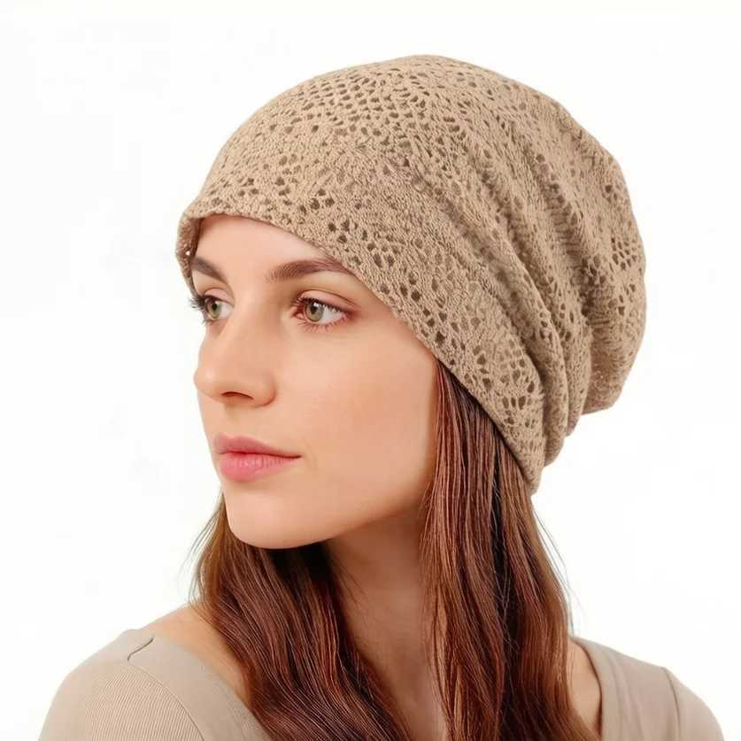 O5FC Women's Knitted Lace Lightweight Slouchy Hat Spring Summer Breathable Elegant Design Beanie For Lady Outdoor Casual Outfits Z260922