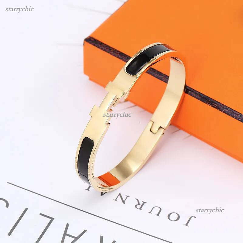 H Letter Bracelet jewellry H bracelets designer 8mm thin Letter Titanium steel luxury buckle bracelet for woman letters bangle man fashion Jewelry 7