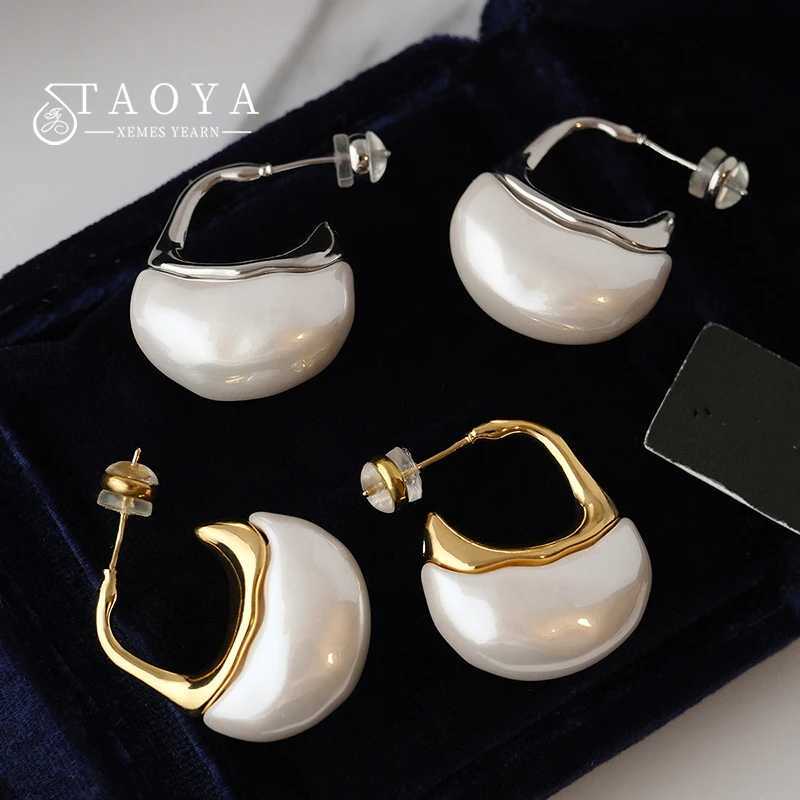 Imitation Pearl Hoop Earrings for Women 18K Gold Plated CShape Geometric Drop Earrings Fashion Vintage Statement Jewelry Gift M260922