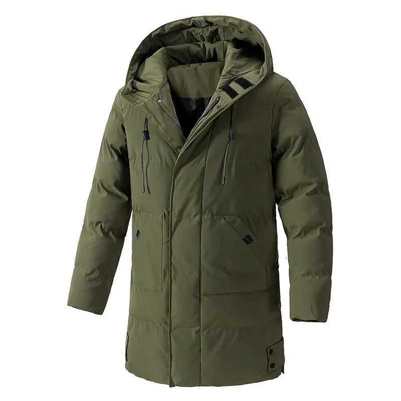 Men's Down Parkas Winter Men's Warm Parkas Thick Casual Windproof Long Coats Men Hooded Jackets Outwear Windbreaker Solid Male Parka Plus