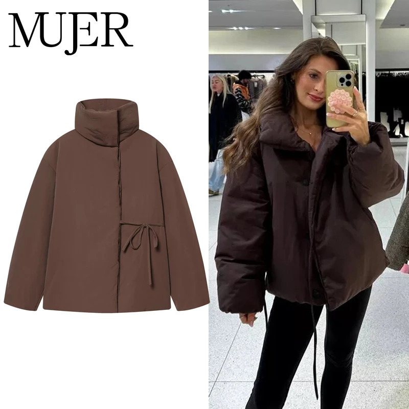 MUJER Quilted Jacket Women Parkas Short Padded Coat Woman Warm Winter in Coats and Jackets for Women Turtleneck Womens Coat 260922