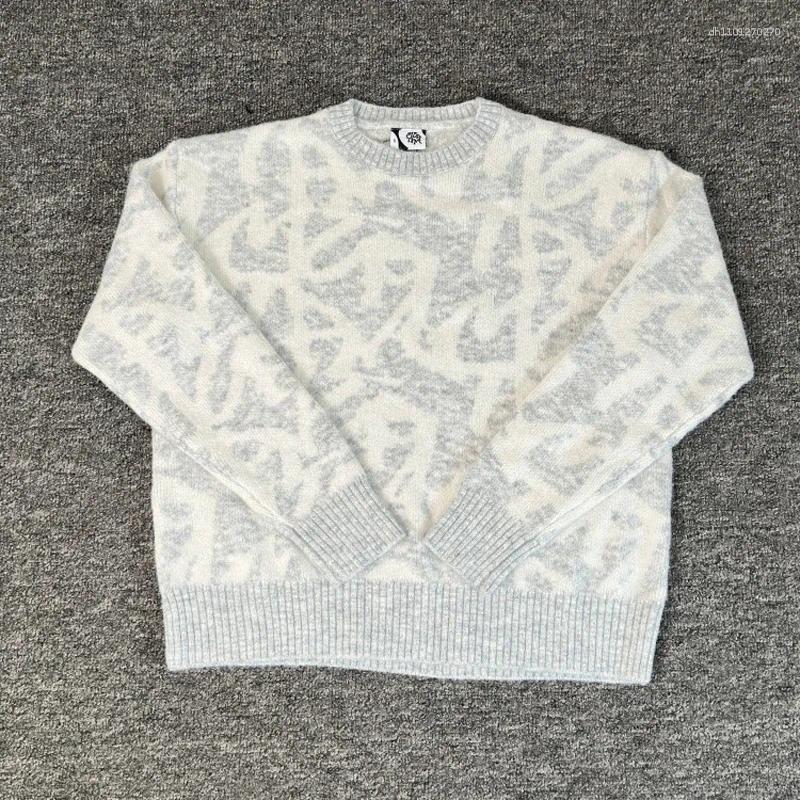 High Quality Casual Mertre Sweater Men Women Loose Comfortable Round Neck Jacquard Knitted Pullover