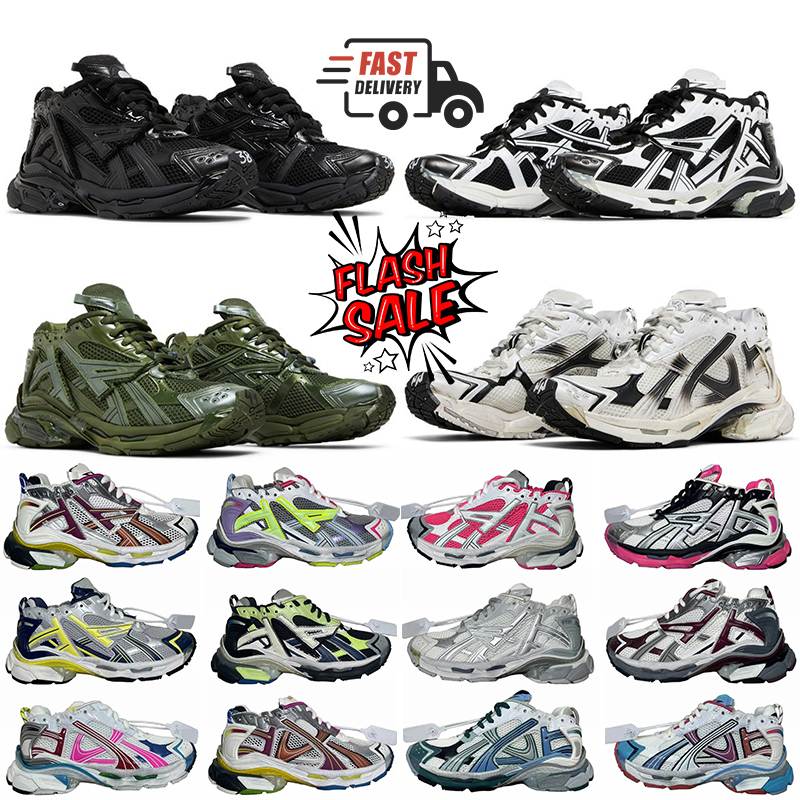 Designer Runners 7.0 7.5 shoes Track 3.0 Casual sneaker men women sneaker Platform trainers Triple White Black Pink Green Gomma Leather Nylon Print