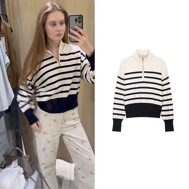 Women's Sweaters Winter Women's Sweater 2026 New Fashion Striped Slim Short Warm Fall Pullover Sweater Women's Street Chic Young Stud