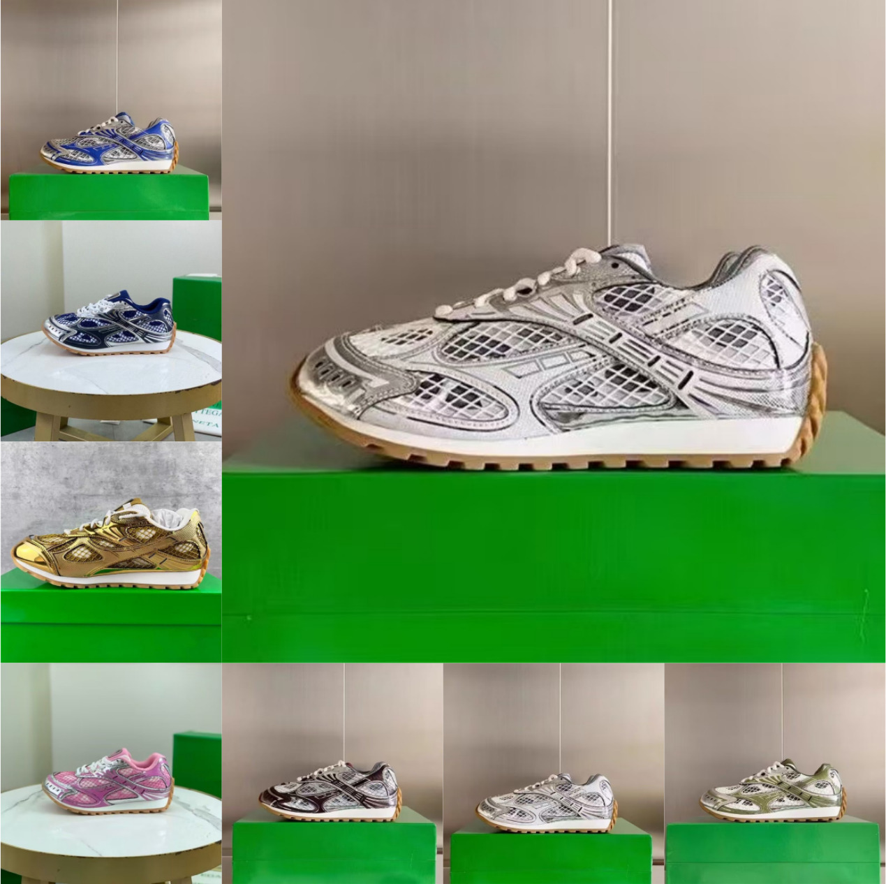 designer orbit sneaker Green Oasis with box Low Casual Platform Dad Shoes gold Silver Black Luxury Outdoor Breathable Comfortable Trainer plus size