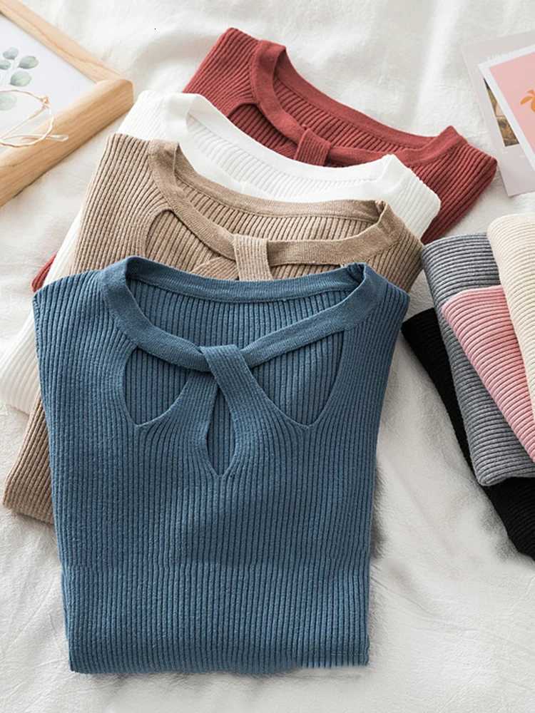 Women's Sweaters Fashion Hollow Out Women Sweaters Autumn Winter Tops Slim Women Pullover Knitted Sweater Basic Solid Jumper Soft Warm Pull H26