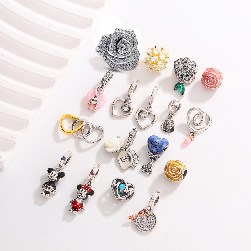 Gilded Transparent Cubic Zirconia Spherical Large Hole Bead Sparkling Round Bead Womens Bracelet Accessory Light Luxury DIY Jewelry Accessory Premiu