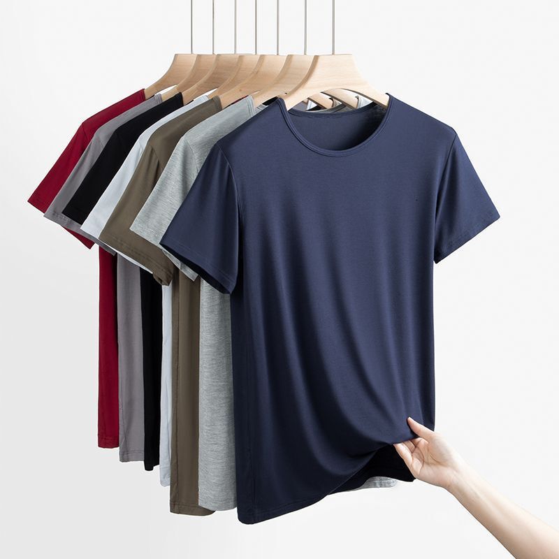 Men's Plus Size 100kg Breathable Ice-Touch Short Sleeve T-Shirt, Round Neck, Loose Fit, Thin Half-Sleeve Sweatshirt, Wholesale