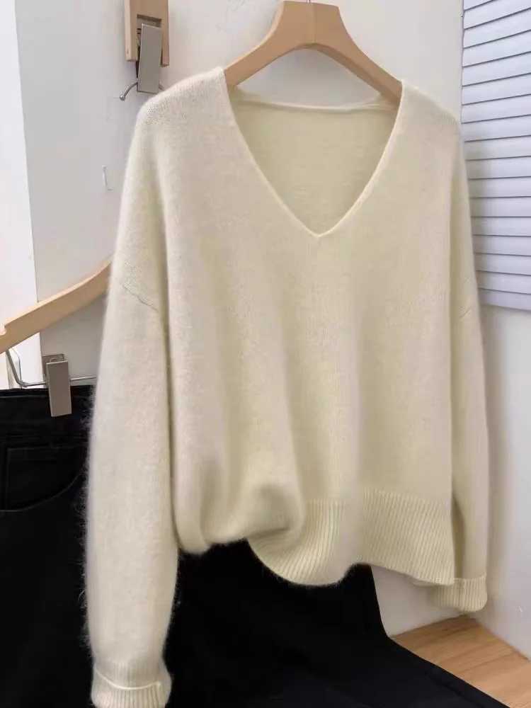 Women's Sweaters New Women Pure Wool Sweater V-Neck Pullover Spring Autumn Winter 100% Merino Wool Knitwear Female Popular Knit Clothing Tops H