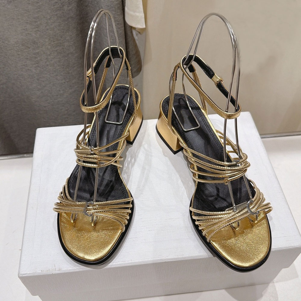 Clemence Heeled Sandal In Goatskin Luxury Designer Sandal 3674853 Outdoor Comfort Casual Womens Sandal Almond Toe Shape Spring Summer Sandal Height