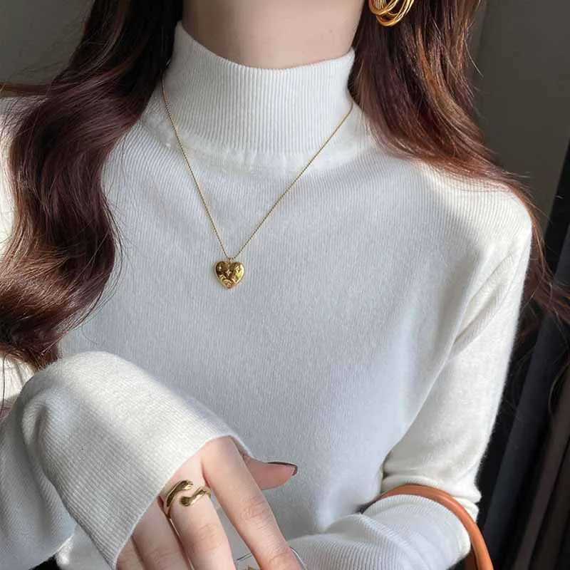 Women's Sweaters Knitted Sweater Women Pullovers Fashion Long Sleeve Sueters De Mujer Mock Neck Knit Sweater Pullover Women Tops Sweaters Q6539
