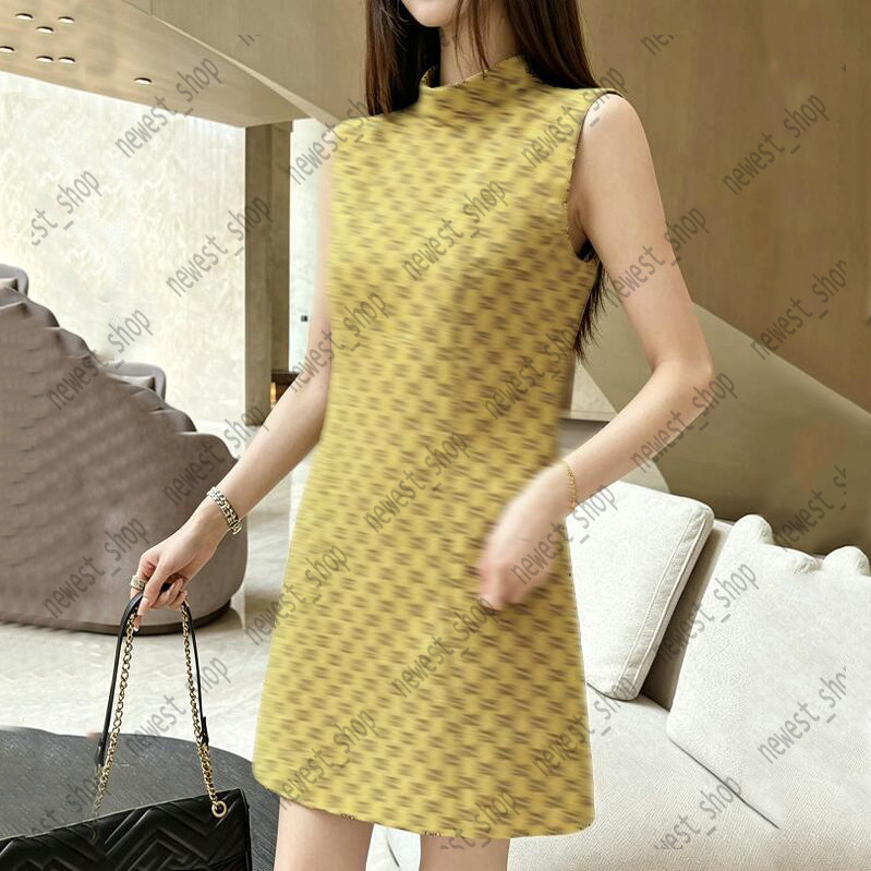 Womens dress basic ladies designer Double letter jacquard casual Sleeveless vest skirt luxury Sexy lady cloth black khaki