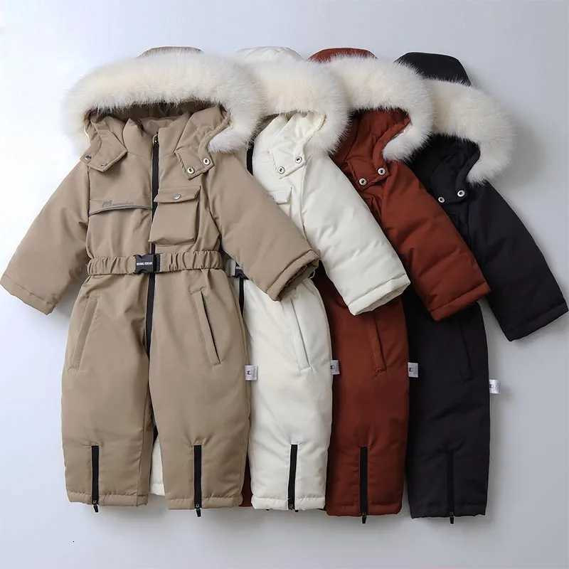Clothing Sets Children's Winter Skiwear Coat Thicken Baby Jumpsuit Warm Kids Ski Suit Waterproof Boys Overalls Hooded Baby Girls Snowsuit X2609