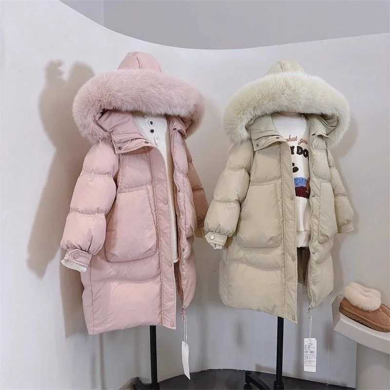 Clothing Sets New Winter Girls Padded Jackets Thick Warm Waterproof Shiny Hooded Coats Children Outerwear Clothes Teen Parka 5-14 Years X260922