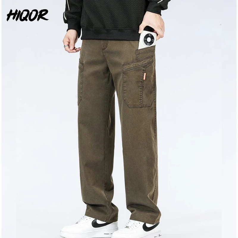 HIQOR Men's Casual Pants Spring Autumn Sweatpants Y2K Man Jogger Long Trousers Fashion Straight Trousers Baggy Business Pants 260918