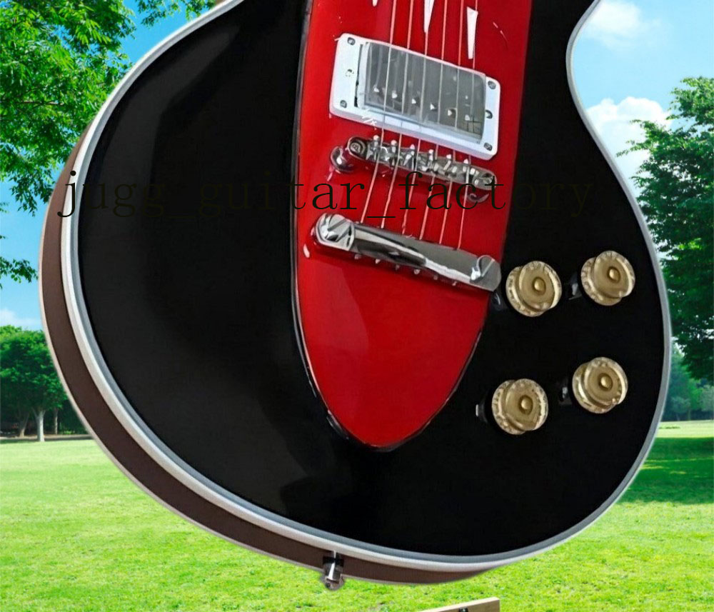 Custom Shop 1960s Corvette Chevrolet Metallic Blue Electric Guitar Black Red Cross Flags Logo Mirror Back Cover Chrome Hardware High Quality #369899