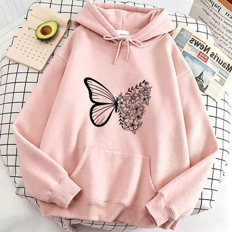 Hoodies Women's Casual Hoodies Sweatshirts Vintage Butterfly Sweatshirts Women Tops Loose Hoodie Sweatshirt Hoodies Spring Autumn Winter D26092