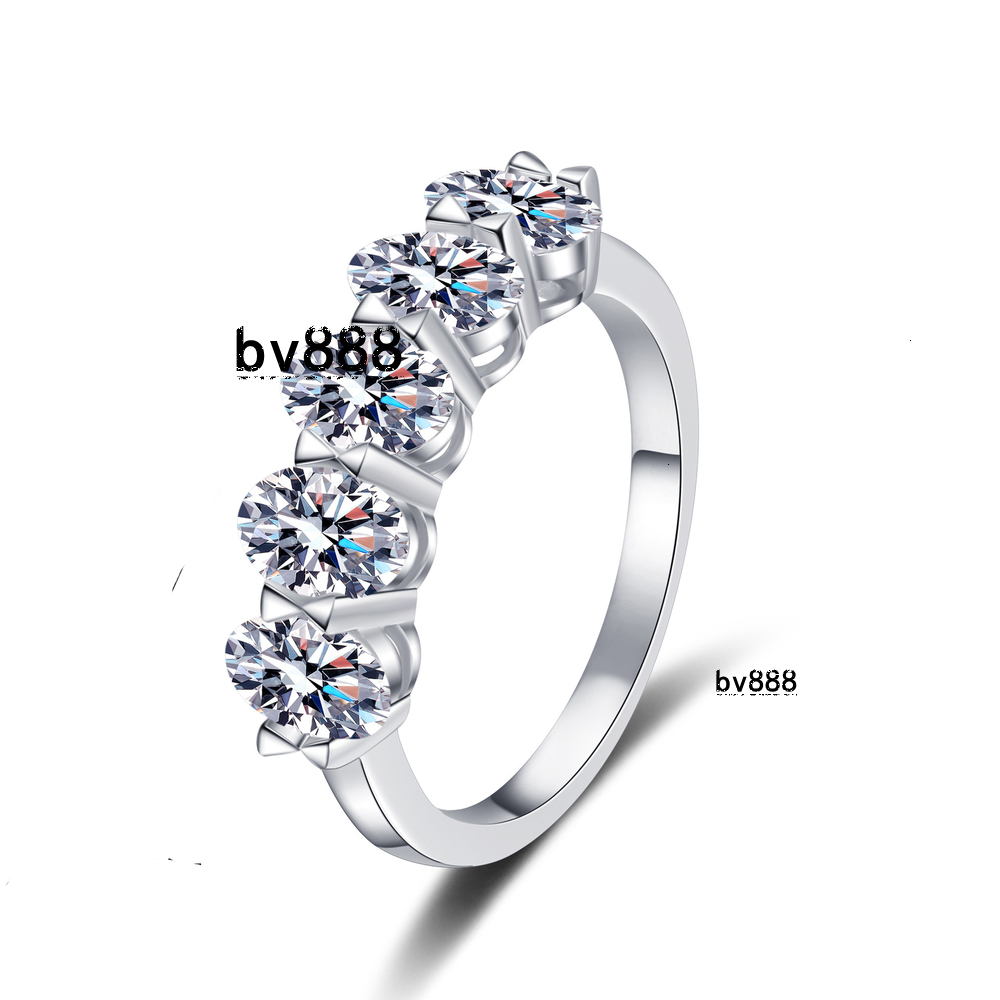 High Quality New Fashionable 4*6mm 2.5ct Moissanite Jewelry 925 Sterling Silver Women's All Moissanite Ring Wedding Ring