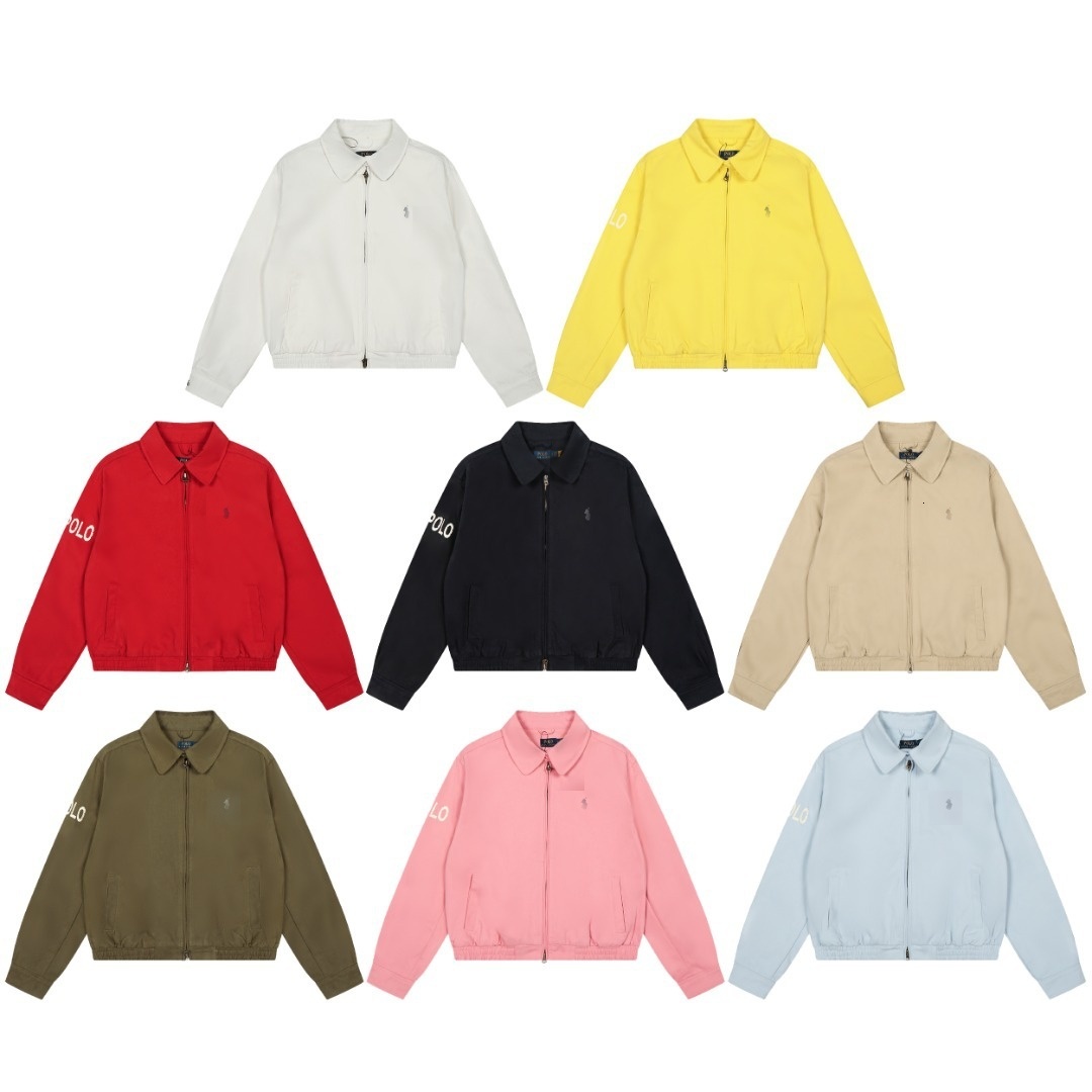 RL designer jacket autumn classic long-sleeve with pony logo embroidery, unisex, old money style collar jacket