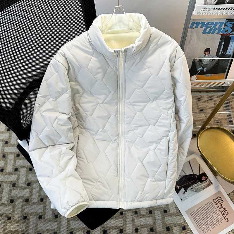 Men's Down Parkas 2025 Men's Winter Fashion Loose Down Cotton Jackets Male Solid Color Cotton-padded Coats Men Stand Collar Warm Overcoats