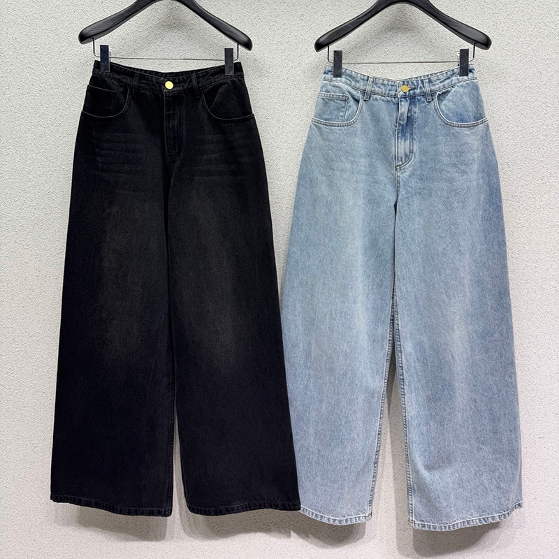 High Waist Wide Leg Jeans For Women Vintage Washed Loose Denim Trousers Autumn Street Style Party Jean Pants