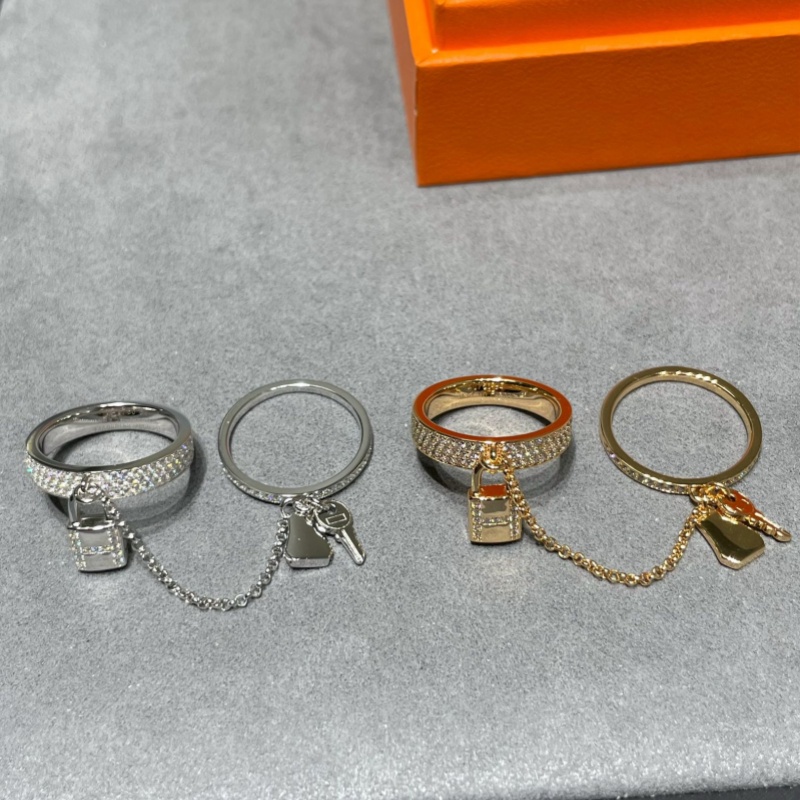 rings women's Designer rings for woman luxurious ring jewelry high-quality H brand lock hairband clasp three-in-one wedding ring Band Rings Eng