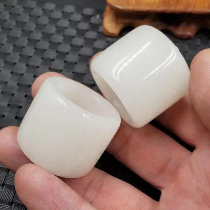 Natural White Jade Wide Rings Men Women Fine Jewelry Genuine Certified Jades Stone Ring Fashion Accessories Jewellery Gifts Male 260921