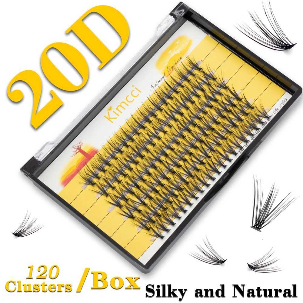 False Eyelashes Kimcci 120 Bundles Mink Eyelash Extension Natural 3D Russian Volume Faux Eyelashes Individual 20D Cluster Lashes Makeup Cilia X26092
