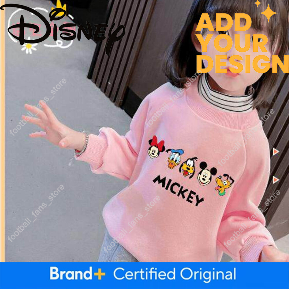 Mouse Girls' Sweatshirt with Lining, Thickened Minnie Children's Autumn and Winter Clothing, Boys' Mickey Pullover Fleece Sweater, Lo