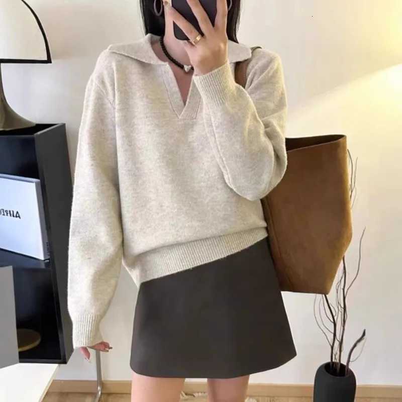 Women's Sweaters This Is A New Autumn Winter Fashion Collar Loose Knitted Sweater with A Laid-back Style for Women. Solid-color Casual Top. D26