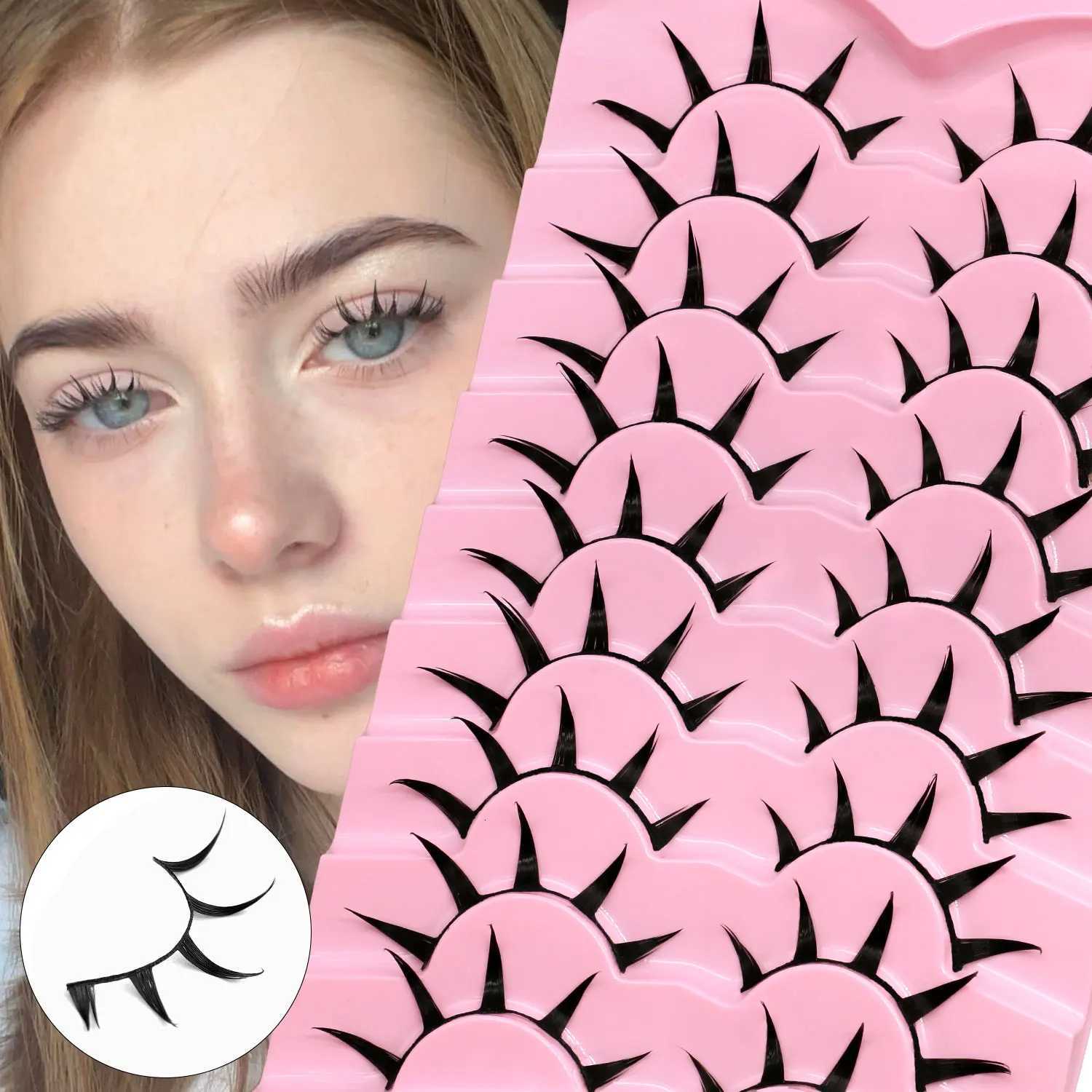 False Eyelashes GROINNEYA Manga Lashes 3D Mink Lashes Natural Eyelashes Soft Cross Wispy Natural False Eyelashes Eyelash Extension Makeup X260922