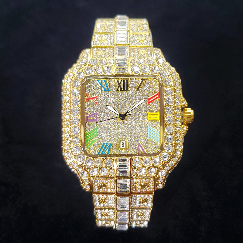 Hot Sale Diamond Watch for Men Top Brand Luxury Ice Wristwatch Fashion Stainless Steel Waterproof Quartz Watches 26Y0923
