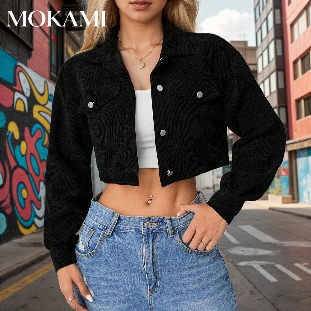 Women's European Street Style Casual Short Jacket Autumn Fashion ner Cropped Top Elegant High-Quality Outerwear 260922