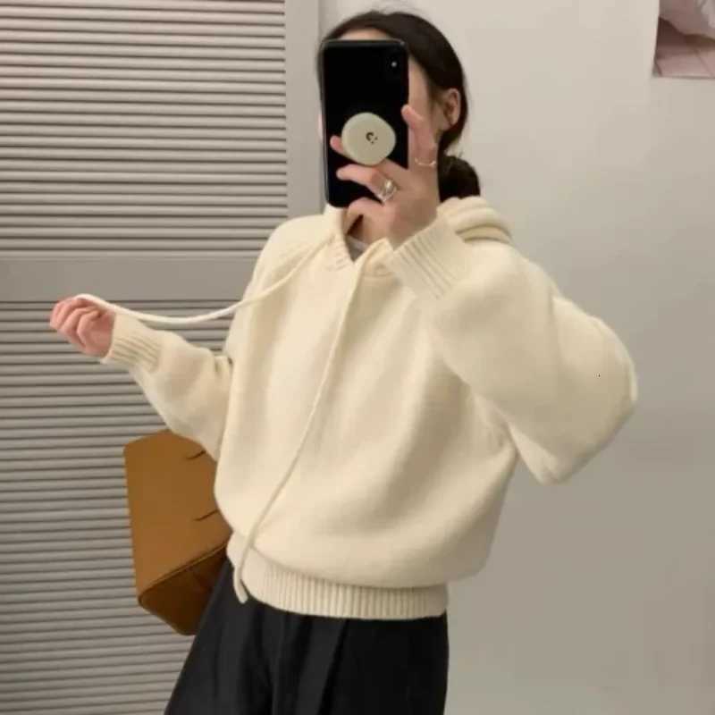 Women's Sweaters Women Soft Knitted Hooded Pullover Sweater Red Christmas New Year Casual Long Sleeve Knit Top H260923