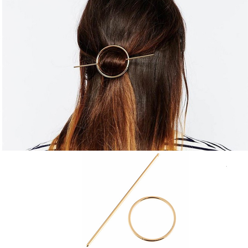 Elegant Korean Popular Fashion Women's Alloy Round Ring Hairpin Simple and Stylish for Girls Party Wedding Gift
