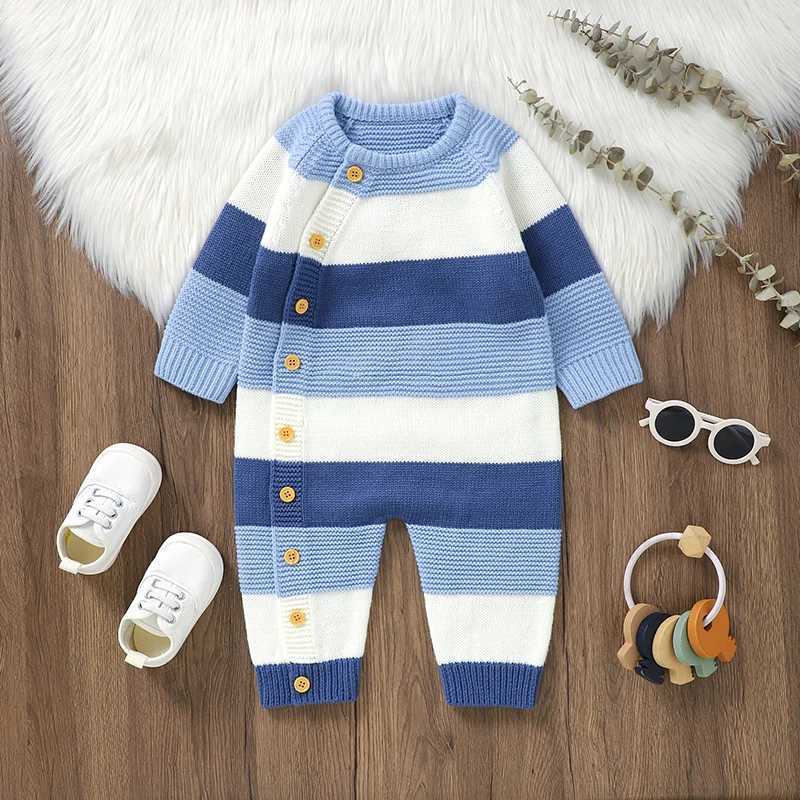 Rompers Winter Baby Rompers Clothes Autumn Full Sleeves Newborn Boys Girls Sweaters Jumpsuits Knitted Spring Outwear Infant Outfit 0-18m X260922