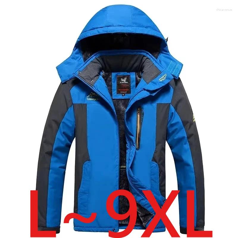 Big Size 9XL Men's Winter Jacket Fleece Thick Warm Windbreaker Male Waterproof Plus Large Hooded Windproof Coat 5XL Fat 8XL 6XL